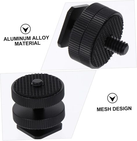 NUOBESTY 3pcs Dual Layer 1/4 Inch Cold Shoe Mount Adapter Bracket Set for DSLR Camera Tripod and Flash Light Stand Accessories in Saudi Arabia