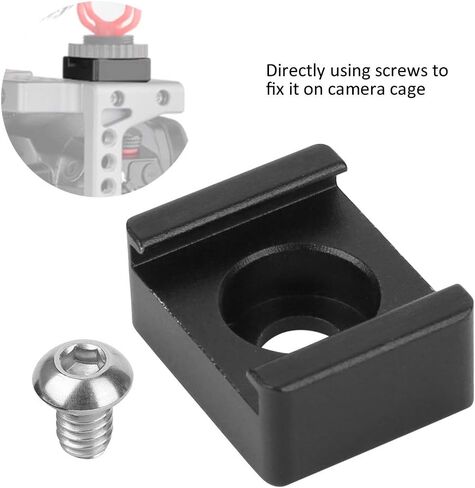 Cold Shoe Mount Adapter Base, Camera SLR Cage Quick Release Expansion Fixed Accessories, Aluminum Alloy Black Lightweight, for DSLR Cameras Video Photography in Saudi Arabia