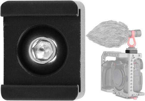 Cold Shoe Mount Adapter Base, Camera SLR Cage Quick Release Expansion Fixed Accessories, Aluminum Alloy Black Lightweight, for DSLR Cameras Video Photography in Saudi Arabia