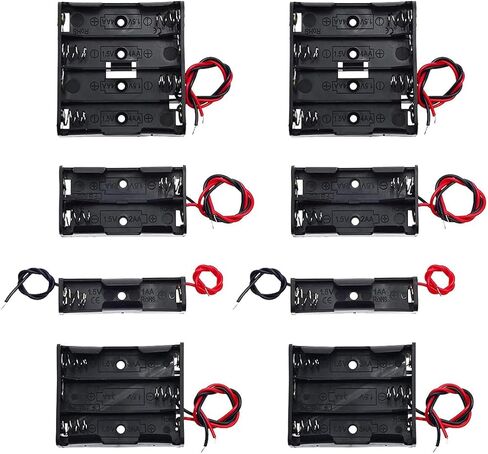 8 Pack AA Battery Holder Bundle with Wire, Includes 1, 2, 3, 4 AA Holders for 1.5V, 3V, 4.5V, 6V in Saudi Arabia