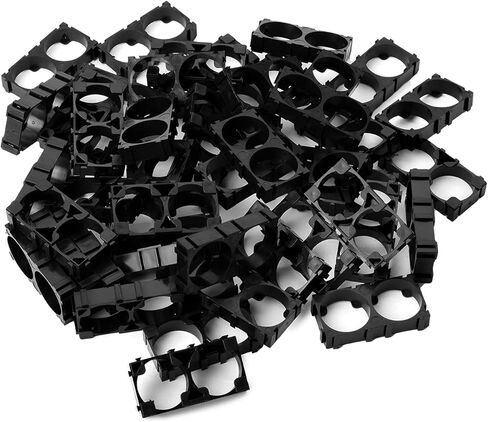 50Pcs 21700 Lithium Battery Cell Spacer Holder 1x2 Battery Cell Spacer Holder Bracket Stand Plastic Battery Pack Bracket Cylindrical Cell Battery Stand for DIY Fixed 26650 Battery in Saudi Arabia