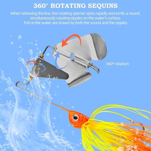 5 Pcs Buzz Bait Bass Spinner Baits Aluminium Delta Blades Fishing Jig Lures for Bass Trout Pike Salmon 3.94in/0.6oz in Saudi Arabia
