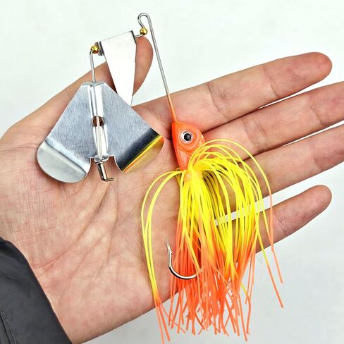 5 Pcs Buzz Bait Bass Spinner Baits Aluminium Delta Blades Fishing Jig Lures for Bass Trout Pike Salmon 3.94in/0.6oz in Saudi Arabia