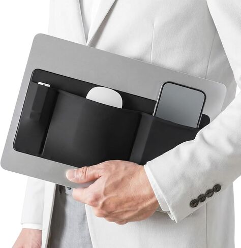 3-Pocket Mouse Holder for Laptop Stick on External Hard Drive Holder Mouse Pouch for Laptop Storage Sleeve for SSD HDD Cables, Reusable Adhesive Compact Elastic Pouch iPad Computer Accessories (Black) in Saudi Arabia