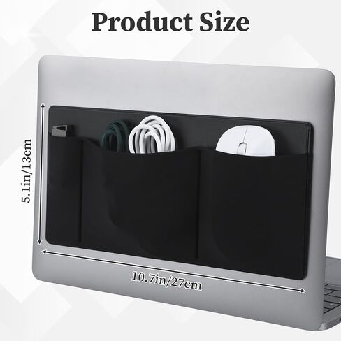 3-Pocket Mouse Holder for Laptop Stick on External Hard Drive Holder Mouse Pouch for Laptop Storage Sleeve for SSD HDD Cables, Reusable Adhesive Compact Elastic Pouch iPad Computer Accessories (Black) in Saudi Arabia
