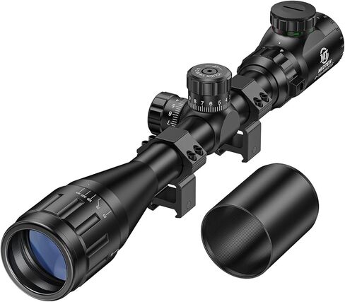 MidTen 4-16X44 AO Rilfe Scope for Hunting - Illuminated Reticle Scope and Locking Turret - Long Range 1 Inch Tube Riflecope with 20mm Scope Rings in Saudi Arabia