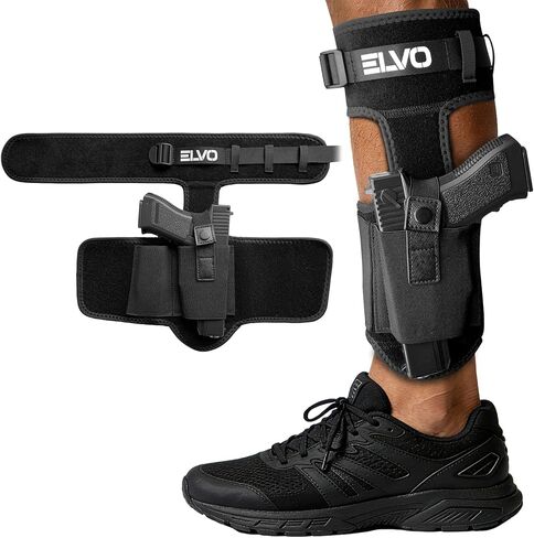 ELVO Ankle Holster for Pistols, Upgraded Leg Gun Holster with Magazine Pocket, Breathable & Comfortable Carry Fits Glock 43 19 26 42, Sig P365, S&W Shield 9mm, Ruger LCP 380 in Saudi Arabia