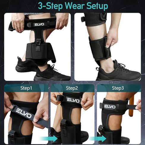 ELVO Ankle Holster for Pistols, Upgraded Leg Gun Holster with Magazine Pocket, Breathable & Comfortable Carry Fits Glock 43 19 26 42, Sig P365, S&W Shield 9mm, Ruger LCP 380 in Saudi Arabia