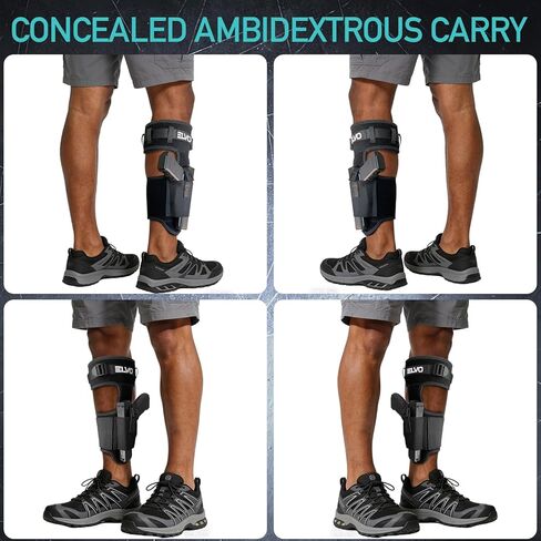 ELVO Ankle Holster for Pistols, Upgraded Leg Gun Holster with Magazine Pocket, Breathable & Comfortable Carry Fits Glock 43 19 26 42, Sig P365, S&W Shield 9mm, Ruger LCP 380 in Saudi Arabia