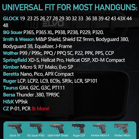 ELVO Ankle Holster for Pistols, Upgraded Leg Gun Holster with Magazine Pocket, Breathable & Comfortable Carry Fits Glock 43 19 26 42, Sig P365, S&W Shield 9mm, Ruger LCP 380 in Saudi Arabia
