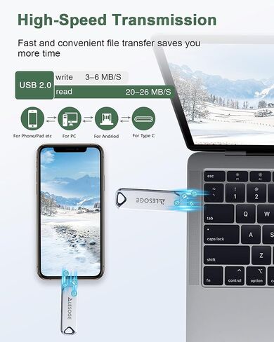 USB Adapter Reader, Plug & Play File Transfer for PC, MacBook,Camera (Bright Silver) in Saudi Arabia