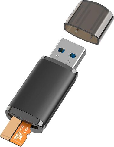 USB 3.0 SD Card Reader,Dual Slots USB 3.0 Type C to Micro SD Card Adapter, Memory Card Reader Adapter for MicroSD, SDHC, SDXC, RS-MMC, MMC, for iPhone 17/16/15,MacBook Android-Black in Saudi Arabia