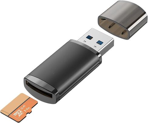 USB 3.0 SD Card Reader,Dual Slots USB 3.0 Type C to Micro SD Card Adapter, Memory Card Reader Adapter for MicroSD, SDHC, SDXC, RS-MMC, MMC, for iPhone 17/16/15,MacBook Android-Black in Saudi Arabia