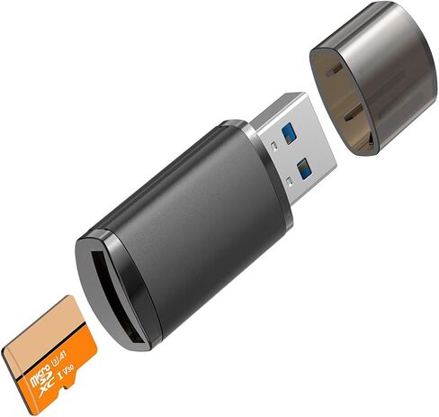 USB 3.0 SD Card Reader,Dual Slots USB 3.0 Type C to Micro SD Card Adapter, Memory Card Reader Adapter for MicroSD, SDHC, SDXC, RS-MMC, MMC, for iPhone 17/16/15,MacBook Android-Black in Saudi Arabia