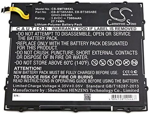 EB-BT585ABE 7300mAh 3.8V Li-Polymer High-Capacity Replacement Battery for Samsung Galaxy Tab A 10.1 2016 ,SM-T580 ,SM-P580 in Saudi Arabia
