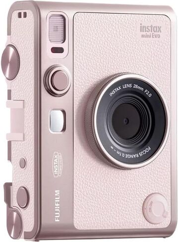 Fujifilm Instax Mini EVO Hybrid Instant Camera (Gentle Rose) + Fuji Instax-Mini Film 60 Exposures + 32GB Memory Card + Custom Mini-Evo Case and Accessory Bundle in Saudi Arabia