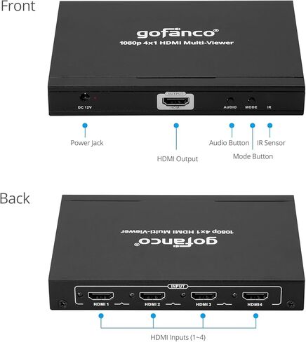 Gofanco USB 3.0 HDMI التقاط الفيديو مع الصوت + 4x1 HDMI Multi Viewer Bundle - 1080p in Kuwait