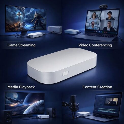 بطاقة التقاط 4K60HDR HD 2.0 جهاز التقاط الألعاب USB 3.2 Gen1 Type - C، HDR10 & VRR دعم المرور - زمن استجابة منخفض 50 مللي ثانية، التوصيل والتشغيل للبث والتسجيل على الكمبيوتر الشخصي وC in Kuwait