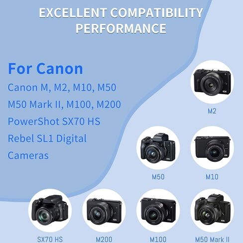 2 حزمة بطارية LP-E12 LPE12 وشاحن مزدوج LED لكاميرات Canon EOS M50، M50 Mark II، EOS M، M2، M10، M100، M200، SX70 HS، Rebel SL1 للكاميرات الرقمية بدون مرآة in Kuwait