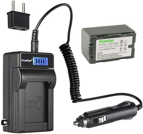 Kastar 1-Pack DZ-BP16 Battery and LCD AC Charger Compatible with Hitachi DZ-BP08, DZ-BP16, DZ-BP28, Hitachi DZ-MV200A, DZ-MV208, DZ-MV208E, DZ-MV100, DZ-MV100E, DZ-MV238, DZ-MV238E, DZ-MV250 Cameras in Saudi Arabia