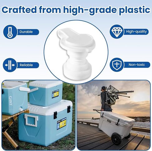 عبوتان من استبدال سدادة تصريف المبرد بطول العمود 1.5 بوصة، أجزاء لمبرد Coleman Xtreme Cooler 50 qt، 58 qt، 82 qt، رقم الجزء: 5010005241، مجموعة أدوات قابس التصريف القياسية in Kuwait