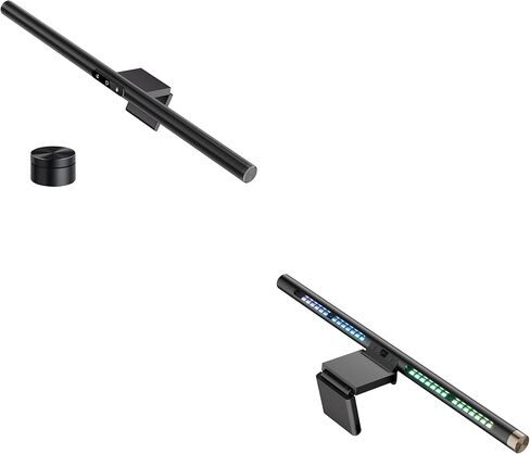 شريط ضوء شاشة الكمبيوتر من LYMAX مع جهاز تحكم لاسلكي، مستشعر حركة، شريط ضوء شاشة RGB مناسب للشاشة المسطحة/المنحنية، درجة حرارة اللون قابلة للتعديل مع التعتيم التلقائي in Kuwait