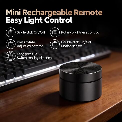 شريط ضوء شاشة الكمبيوتر من LYMAX مع جهاز تحكم لاسلكي، مستشعر حركة، شريط ضوء شاشة RGB مناسب للشاشة المسطحة/المنحنية، درجة حرارة اللون قابلة للتعديل مع التعتيم التلقائي in Kuwait