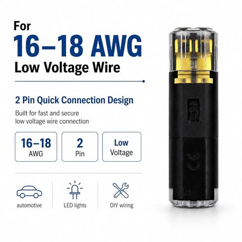 2-Wire Quick-Disconnect Solderless Connectors, 16-18 AWG, 12V, for Automotive and LED Lights, 20 Pairs in Saudi Arabia