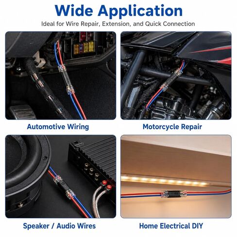 2-Wire Quick-Disconnect Solderless Connectors, 16-18 AWG, 12V, for Automotive and LED Lights, 20 Pairs in Saudi Arabia