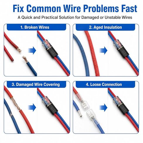 2-Wire Quick-Disconnect Solderless Connectors, 16-18 AWG, 12V, for Automotive and LED Lights, 20 Pairs in Saudi Arabia