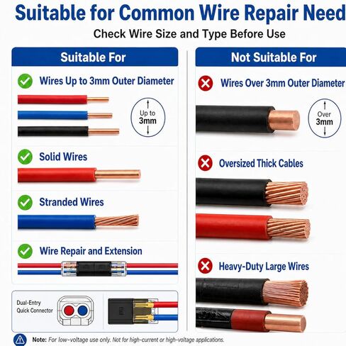 2-Wire Quick-Disconnect Solderless Connectors, 16-18 AWG, 12V, for Automotive and LED Lights, 20 Pairs in Saudi Arabia