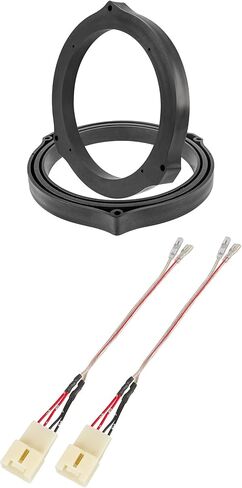 RED WOLF Front Rear Door Speaker Adapter w/Wiring Harness Compatible with Ford 2013-2020 Mustang Fusion Fiesta Focus Install 6-1/2" Aftermarket Audio Speaker Spacer Ring Bracket 2 PCS in Saudi Arabia