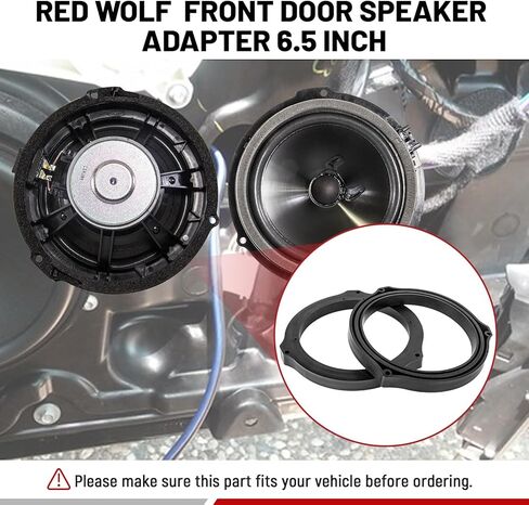 RED WOLF Front Rear Door Speaker Adapter w/Wiring Harness Compatible with Ford 2013-2020 Mustang Fusion Fiesta Focus Install 6-1/2" Aftermarket Audio Speaker Spacer Ring Bracket 2 PCS in Saudi Arabia