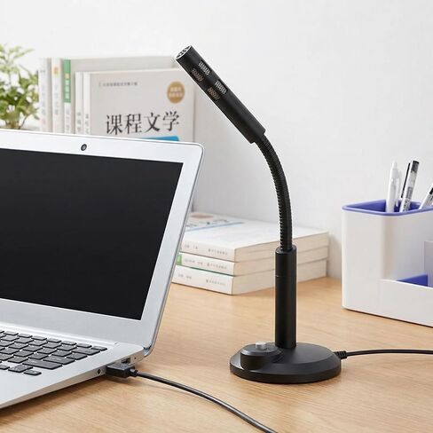 ميكروفون USB مع خاصية تقليل الضوضاء والصدمات، ومقبس 3.5 ملم، وهيكل معدني متين، مثالي لتدوين الفيديو، والبث المباشر، والمقابلات، والتصوير - أسود in Saudi Arabia