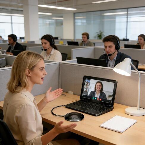 USB Omnidirectional Microphone for Conference, Streaming & Gaming | One-Touch Mute | Laptop PC Mic Black in Saudi Arabia