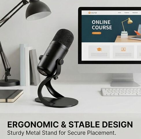 USB Broadcast Condenser Microphone | Large Dual Diaphragm, Noise Cancelling | HD Audio for Podcasting, Streaming, Anchors | Plug-and-Play USB-C in Saudi Arabia