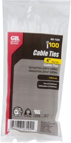 GB Gardner Bender 46-104 4" Natural Cable Ties 100 Count in Saudi Arabia