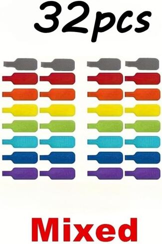 32 Self-Locking Writable Cable Straps - Color-Coded Locking System for Managing Wires, Organizing Electronic Devices, TVs, Home & Office Cables, Reusable Cord Ties in Saudi Arabia