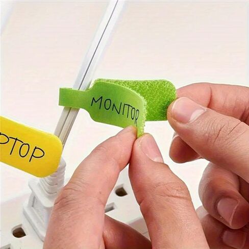 32 Self-Locking Writable Cable Straps - Color-Coded Locking System for Managing Wires, Organizing Electronic Devices, TVs, Home & Office Cables, Reusable Cord Ties in Saudi Arabia