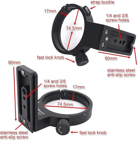 حلقة تثبيت حامل ثلاثي الأرجل، حامل دعم طوق العدسات بآلة CNC لعدسة Sony FE PZ 28-135 مم f/4 G OSS، لوحة إطلاق سريعة مدمجة من نوع ARCA متوافقة مع رأس كرة ثلاثي القوائم من Arca-Swiss PMG MARSACE Fit in Saudi Arabia