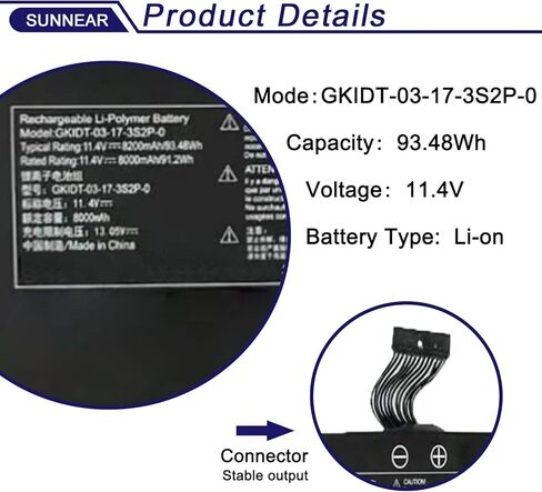 GKIDT-03-17-3S2P-0 استبدال بطارية الكمبيوتر المحمول لسلسلة Adata XPG Xenia 15 Schenker XMG Fusion 15 XFU15L19 GKIDT-00-13-3S2P-0 in Saudi Arabia