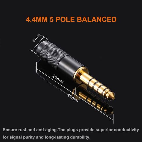 4.4mm to Dual XLR 3pin Male Balanced Audio Headphone Adapter Cable 6N Pure Copper 24K Gold Plated Connectors in Saudi Arabia