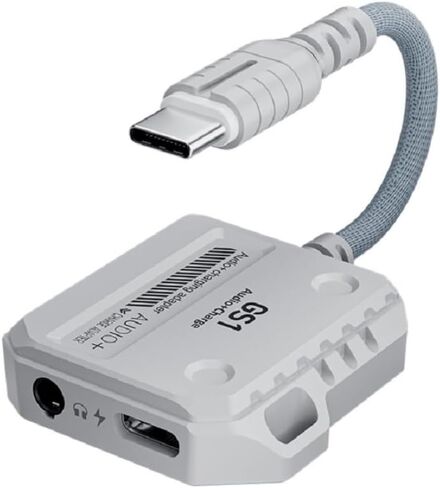 محول شحن سريع 2 في 1 USB C مع صوت عالي الدقة توصيل طاقة 60 وات، محول صوت 3.5 مم ﻿(3.5 مم نوع C) in Saudi Arabia
