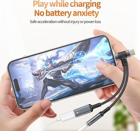 USB C Lightning to 3.5mm Headphone Jack Adapter(2in1)for iPhone 16 15 14 13 Pro Max AUX Charger Splitter Cable Audio Dongle for Apple Cord Charging Compatible for Samsung S25 S24 Dual Port for iPad 10 in Saudi Arabia
