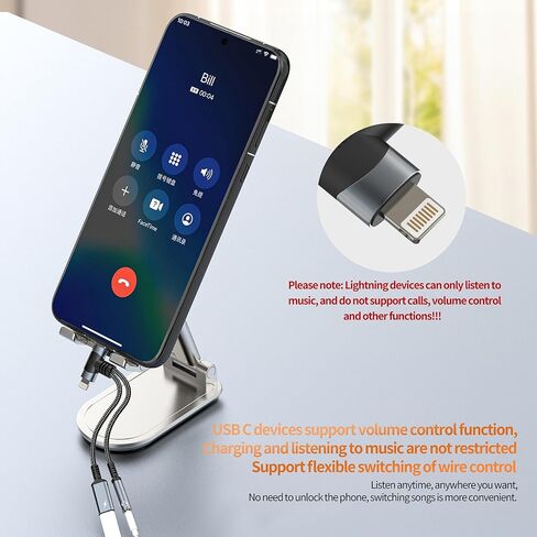 USB C Lightning to 3.5mm Headphone Jack Adapter(2in1)for iPhone 16 15 14 13 Pro Max AUX Charger Splitter Cable Audio Dongle for Apple Cord Charging Compatible for Samsung S25 S24 Dual Port for iPad 10 in Saudi Arabia
