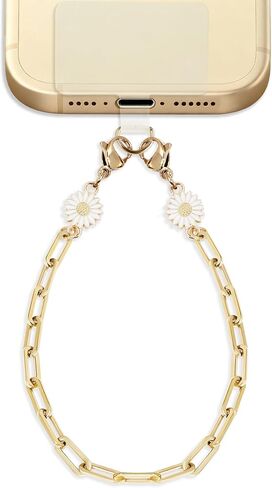 Lostars Metal Phone Chain Wrist Strap & Phone Charm for iPhone – Detachable Hands-Free Lanyard with Anti-Drop Tether Tab (Gold-Strawberry-B) in Saudi Arabia