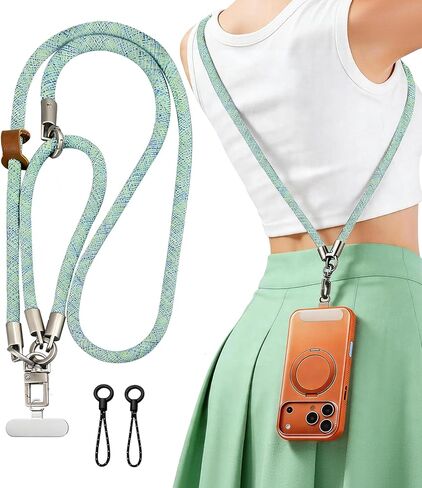 Universal 3-in-1 Phone Lanyard Kit, Anti Theft Crossbody Strap and Wrist Lanyard, Comfortable Skin-Friendly Neck Wrist Design, Premium Metal Buckles, with Phone Tab & Short Cord for Most Smartphones in Saudi Arabia