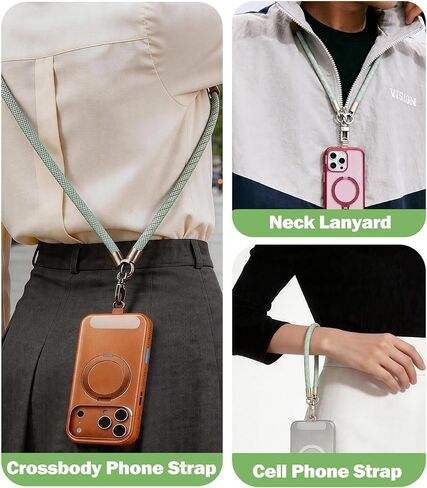 Universal 3-in-1 Phone Lanyard Kit, Anti Theft Crossbody Strap and Wrist Lanyard, Comfortable Skin-Friendly Neck Wrist Design, Premium Metal Buckles, with Phone Tab & Short Cord for Most Smartphones in Saudi Arabia
