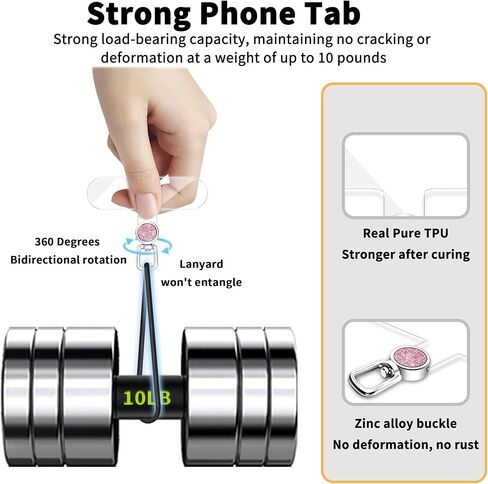 TACOMEGE 2pcs Clear Phone Tether Tabs for iPhone Smartphone Case, Cell Phone Tether CrystalPink for Women Girls (Clear-Pink) in Saudi Arabia