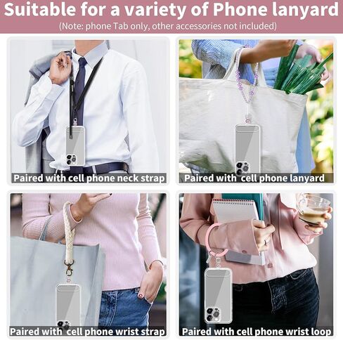 TACOMEGE 2pcs Clear Phone Tether Tabs for iPhone Smartphone Case, Cell Phone Tether CrystalPink for Women Girls (Clear-Pink) in Saudi Arabia